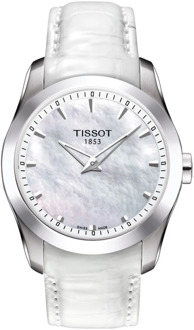 Tissot Quartz horloge met moeder van parel wijzerplaat en lederen band Tissot , Gray , Dames - ONE Size