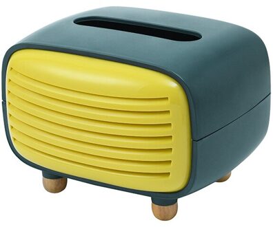 Tissue Doos Creatieve Servet Opbergdoos Huishoudelijke Papier Doos Woonkamer Koffietafel Papier Doos Desktop Tissue Buis blauw en geel