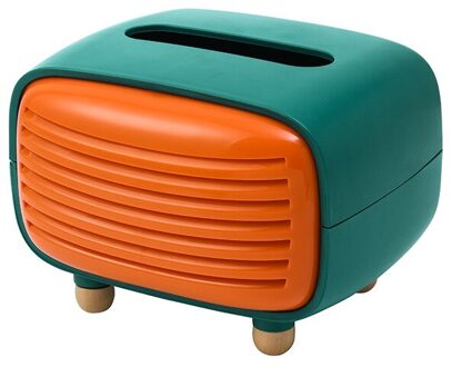 Tissue Doos Creatieve Servet Opbergdoos Huishoudelijke Papier Doos Woonkamer Koffietafel Papier Doos Desktop Tissue Buis groen oranje