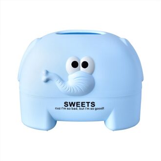 Tissue Doos Leuke Cartoon Olifant Tissue Doos Woonkamer Badkamer Slaapkamer Eetkamer Universele Roll Papierlade Servet Organizer blauw