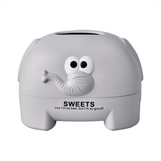 Tissue Doos Leuke Cartoon Olifant Tissue Doos Woonkamer Badkamer Slaapkamer Eetkamer Universele Roll Papierlade Servet Organizer grijs