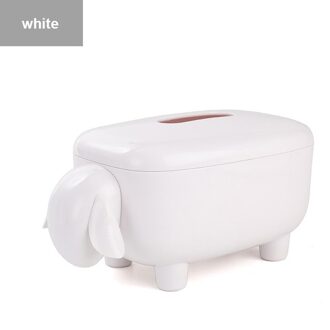 Tissue Doos Waterdicht Anti-Dust Tissue Container Slaapkamer Organizer Woonkamer Decoratie Verwijderbare Top Desktop Papier Houder wit