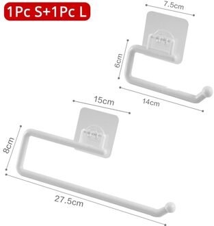 Tissue Hanger Papieren Handdoek Dispenser Wall Mounted Zelfklevende Toiletrolhouder Stand Papier Houders Voor Keuken Badkamer 1 reeks