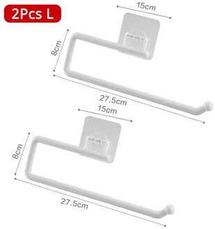 Tissue Hanger Papieren Handdoek Dispenser Wall Mounted Zelfklevende Toiletrolhouder Stand Papier Houders Voor Keuken Badkamer 2 stk L