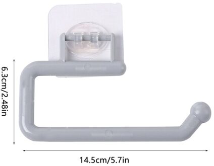 Tissue Hanger Plastic Papierrolhouder Wall Mounted Handdoek Opbergrek Organisator Plank Voor Keuken Badkamer grijs kort