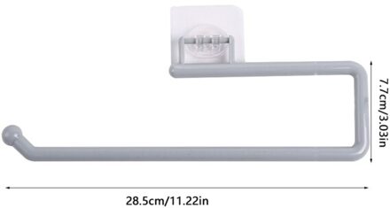Tissue Hanger Plastic Papierrolhouder Wall Mounted Handdoek Opbergrek Organisator Plank Voor Keuken Badkamer grijs lang