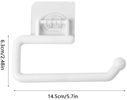 Tissue Hanger Plastic Papierrolhouder Wall Mounted Handdoek Opbergrek Organisator Plank Voor Keuken Badkamer wit kort