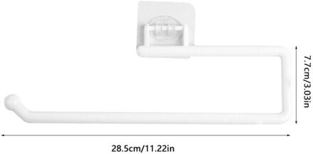 Tissue Hanger Plastic Papierrolhouder Wall Mounted Handdoek Opbergrek Organisator Plank Voor Keuken Badkamer wit lang