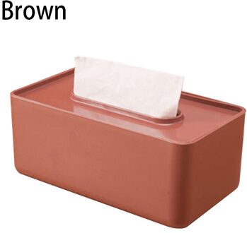 Tissue Houder Thuis Nat Tissue Opbergdoos Desktop Toiletpapier Opslag Case Servet Dispenser Plastic Tissue Doos Bruin