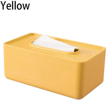 Tissue Houder Thuis Nat Tissue Opbergdoos Desktop Toiletpapier Opslag Case Servet Dispenser Plastic Tissue Doos geel