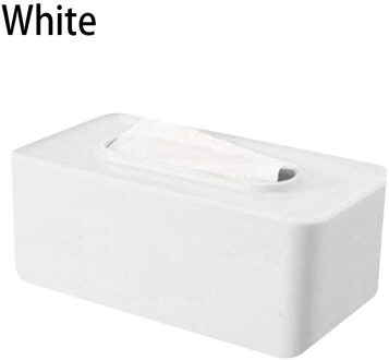 Tissue Houder Thuis Nat Tissue Opbergdoos Desktop Toiletpapier Opslag Case Servet Dispenser Plastic Tissue Doos wit