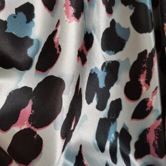 Tissue Leopard Craft Zachte Satijnen Stof Diy Voering Materiaal Bloem Glanzende Polyester Charmeuse Stof 3