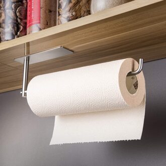 Tissue Rolhouder Draagbare Papier Handdoekenrek Voor Keuken Badkamer Zelfklevende Rvs Geborsteld Toiletrolhouder Rock