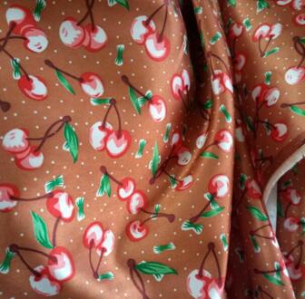 Tissue Satijnen Stof Glossy Materiaal Diy Voering Ambachtelijke Cherry Gedrukt Charmeuse Stof Mode 1