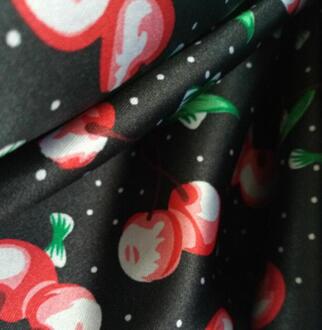Tissue Satijnen Stof Glossy Materiaal Diy Voering Ambachtelijke Cherry Gedrukt Charmeuse Stof Mode 4