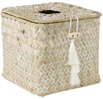 Tissuebox zeegras - naturel - 13x14x14 cm
