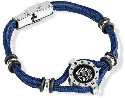 Titanium Stalen Armband Touw Adventure Klimmen Kompas Ornamenten Sieraden Buiten Camping Wandelen Wilde Navigatie Tool