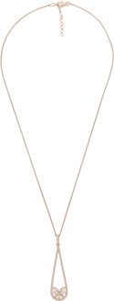 'Tiziana' Dames 925 Sterling Zilveren Ketting met Hanger - Roze ZH-7276/RG Rosé