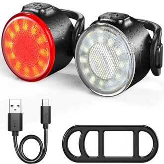 Tk Fiets Licht Fiets 6 Speed Mode Led Achterlicht Achterlichten Veiligheidswaarschuwing Fietsen Light Usb Oplaadbare Stijl Fiets Accessoires rood wit suit