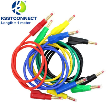 TL470G 5pcs 1.0meter High Quality 13AWG2.5seq mm flexible silicone test leads 4mm male retractable plug stackable leads