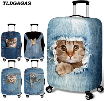 TLDGAGAS Stretch Fabric Cute Cat Luggage Protective Cover Suit 18-32 Inch Trolley Suitcase Case Covers Travel Accessories