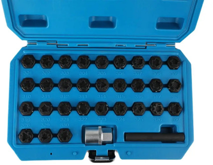 TLXC 32PCS# Car Locking Nut Key Wheel Nut Removal Tool For Mercedes-Benz Key Socket Anti-Theft Screw Sleeve Wheel Lock Screws