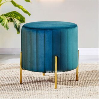 TM-XDZ-217 Moderne Eenvoudige Creatieve Stof Verandering Schoen Bank Kruk Thuis Doorway Kleding Winkel Paskamer Kleine Bank Poef Blauw