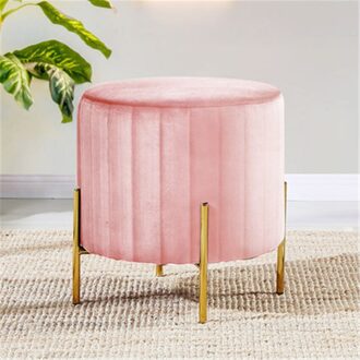 TM-XDZ-217 Moderne Eenvoudige Creatieve Stof Verandering Schoen Bank Kruk Thuis Doorway Kleding Winkel Paskamer Kleine Bank Poef Roze