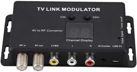 TM70 Converter Elektronische Verstelbare Tv Link Modulator Uhf Professionele Av Rf Plastic Mini Home Ontvanger Infrarood Terugkeer
