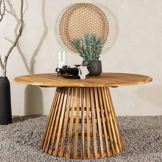 Tobias houten tuintafel naturel - Ø 150 cm Bruin