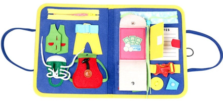 Toddler Busy Board 14 in 1 Learn to Dress Montessori Activity Toy Baby Educational Learning Sensory Gifts for Car Travel