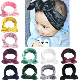 Toddler Infant Girls Velvet Bow Headbands Newborn Baby Headwear Princess Little Girls Headwear Hair Band
