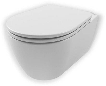 Toela rr wandcloset verkort 48cm spoelrandloos diepsp. wit