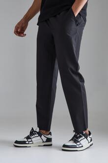 Toelopende Pantalons Met Elastische Taille, Black - 34