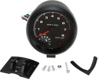 Toerenteller 3.75in Backlit Tach 0-8000 Rpm Gauge Met Inter Shift Light Led Auto Meter Racing Meter Voor 4 6 8 Cilinder Toerenteller