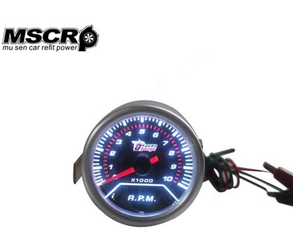 Toerenteller Auto Gauge 2 "52 Mm 0 ~ 10000 Rpm Tacho Mechanische Meter Zwarte Wijzerplaat Gezicht Zilver Bezel Auto 12V