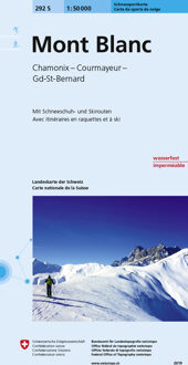 Toerskikaart 292S Ski kaart Mont Blanc / Chamonix / Courmayeur / Gd-St-Bernard | Swisstopo