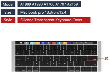 Toetsenbord Beschermende Film Voor Mac Book Air 11 & 13 Mac Book Pro 13 & 15 Silicone Soft Toetsenbord Cover A1989