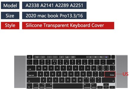 Toetsenbord Beschermende Film Voor Mac Book Air 11 & 13 Mac Book Pro 13 & 15 Silicone Soft Toetsenbord Cover A2338