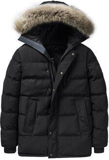 Toevallige Zwarte Winter Jas heren Windscherm Warme Gewatteerde Fur Hooded Parka Mode Bovenkleding Jas Plus Size 6XL 7XL 8XL aziatisch SIZE 888 B / 2XL FOR 180 CM 80KG