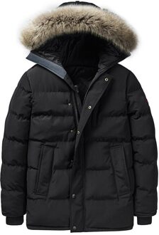 Toevallige Zwarte Winter Jas heren Windscherm Warme Gewatteerde Fur Hooded Parka Mode Bovenkleding Jas Plus Size 6XL 7XL 8XL aziatisch SIZE 888 B / XL FOR 170 CM 70KG