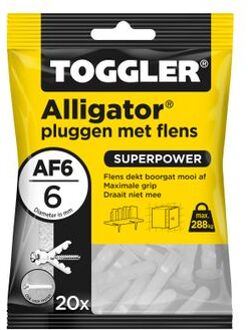 Toggler Alligator Plug + Flens Af6 Ø6mm Wanddikte >9,5mm 20st.