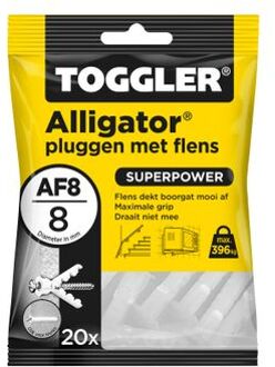 Toggler Alligator Plug + Flens Af8 Ø8mm Wanddikte >12,5mm 20st.