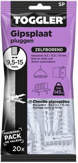 Toggler Gipsplaatplug Sp Kunststof - Diam. 8mm - 20 Stuks