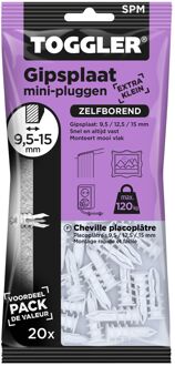 Toggler Gipsplaatplug Sp-mini Kunststof - Diam. 6mm - 20 Stuks