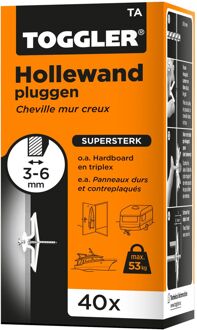 Toggler Hollewandplug Ta Kunststof - Diameter 8 Mm - 40 Stuks