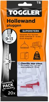 Toggler Hollewandplug Tb Kunststof - Diam. 8 Mm - 20 Stuks