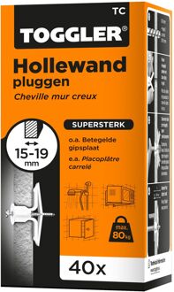 Toggler Hollewandplug Tc Kunststof - Diameter 8mm - 40 Stuks