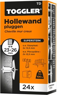 Toggler Hollewandplug Td Kunststof - Diam. 8 Mm - 24 Stuks