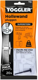 Toggler Hollewandplug Td Kunststof - Diameter 8 Mm - 20 Stuks